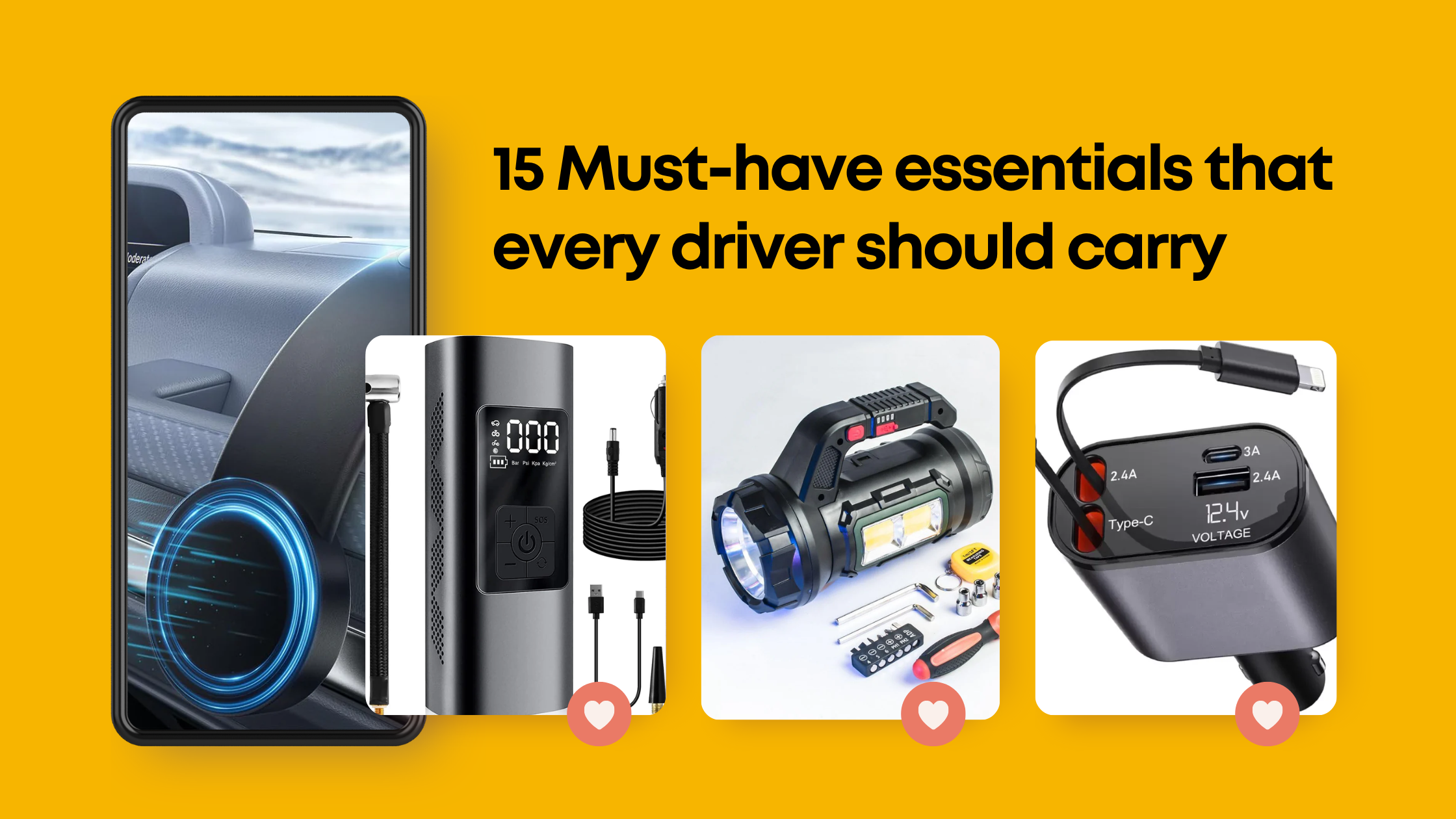 15 Must-have essentials that every driver should carry