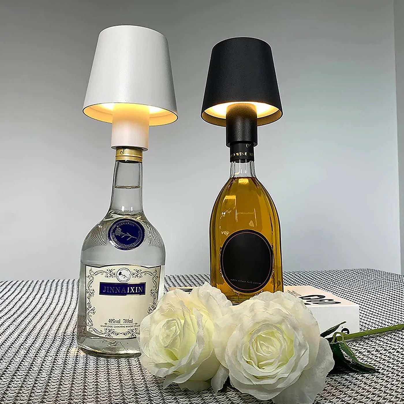 Boozify: Wine Bottle Topper LED Lamp USB-C Rechargeable with 3 Colour Adjustable Brightness & Touch Control