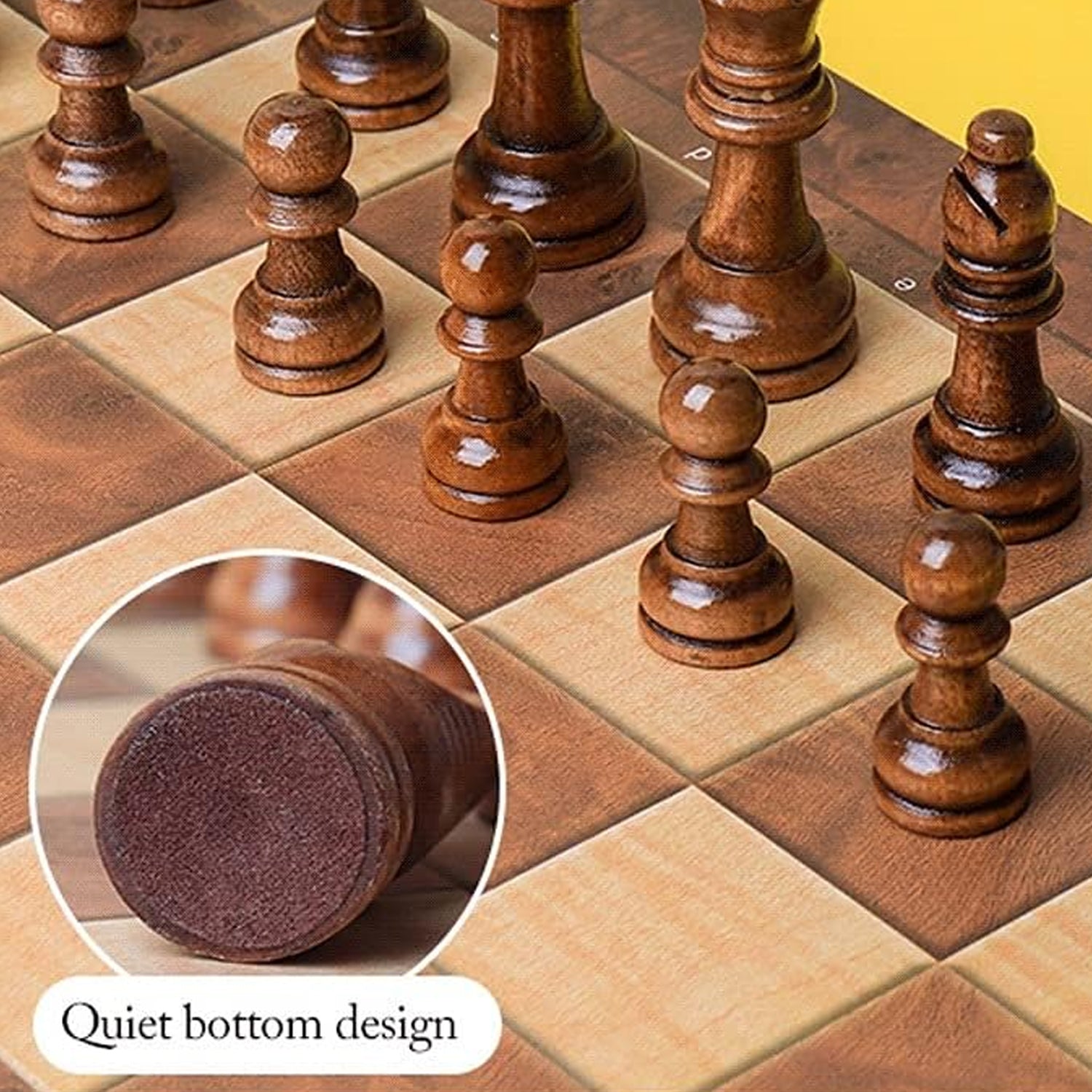 GoChess: Foldable Wooden Chess Board Set with Magnetic Pieces, Built-in Storage & Extra Queens (30 × 30 cm)