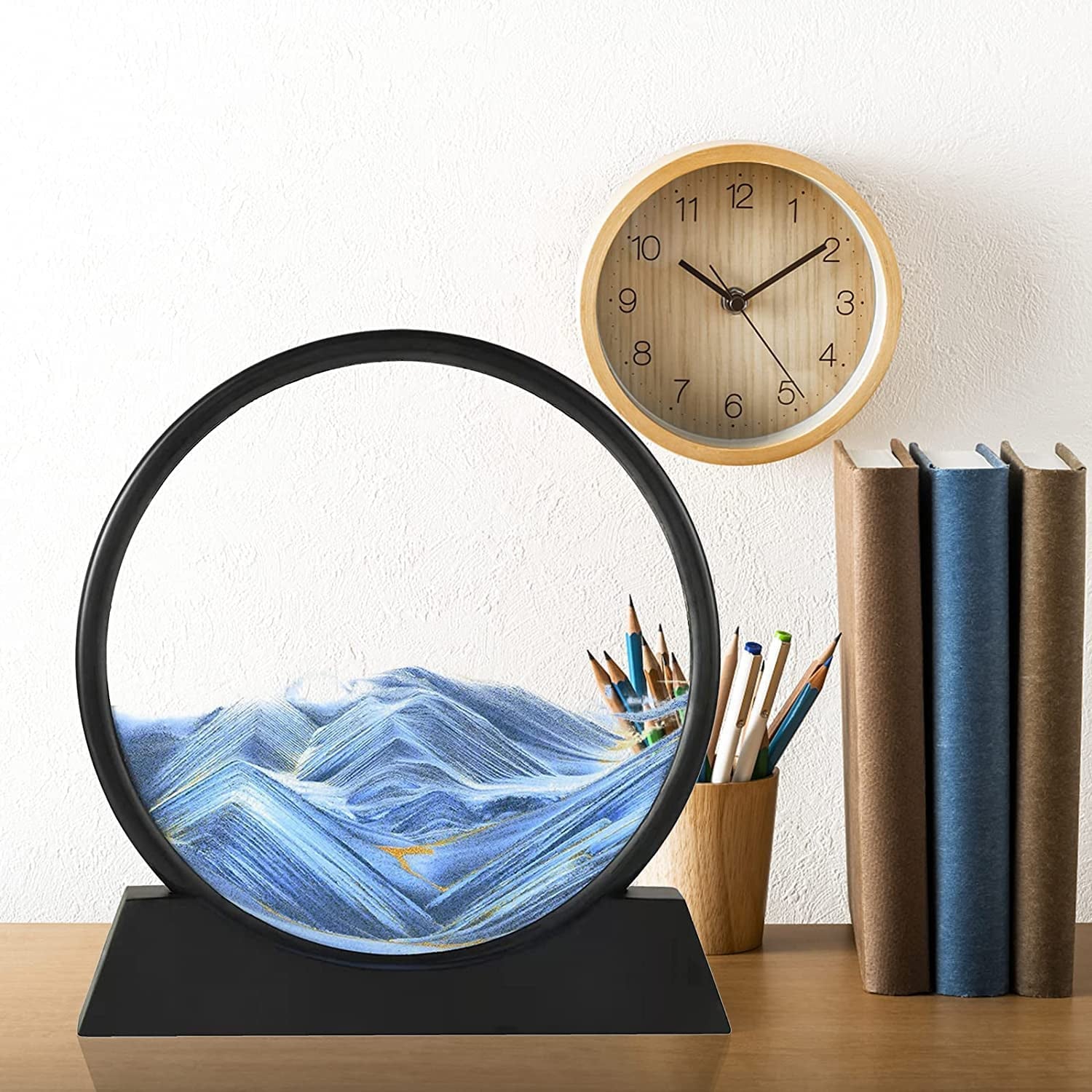 SandFlow: 3D Moving Sand Art Picture with Liquid Glass Landscape for Home & Office Desk Décor