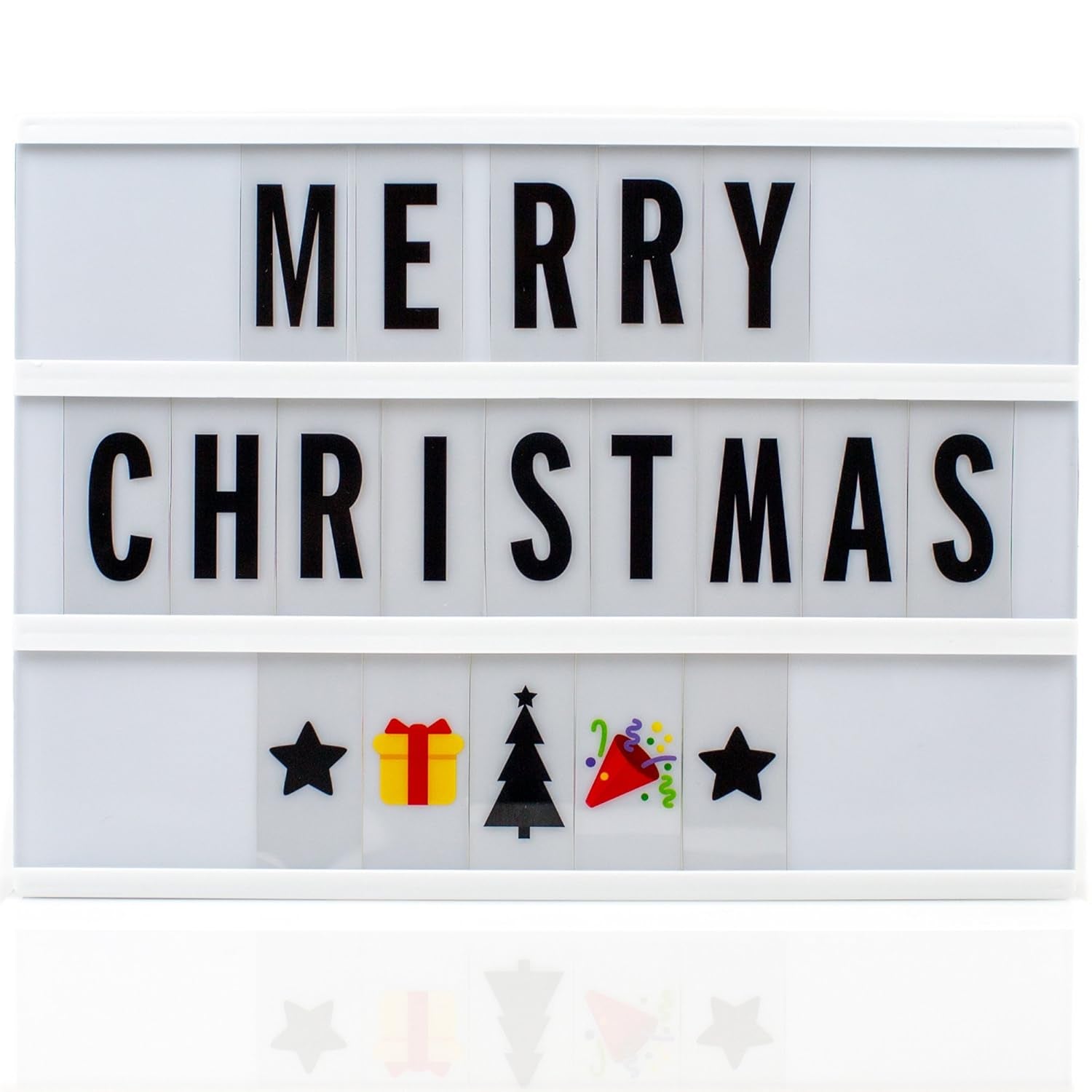 MyMsg: A6 Magnetic Cinematic Light Box with 82 Changeable Letters & 10 Emojis for Personalized Messages