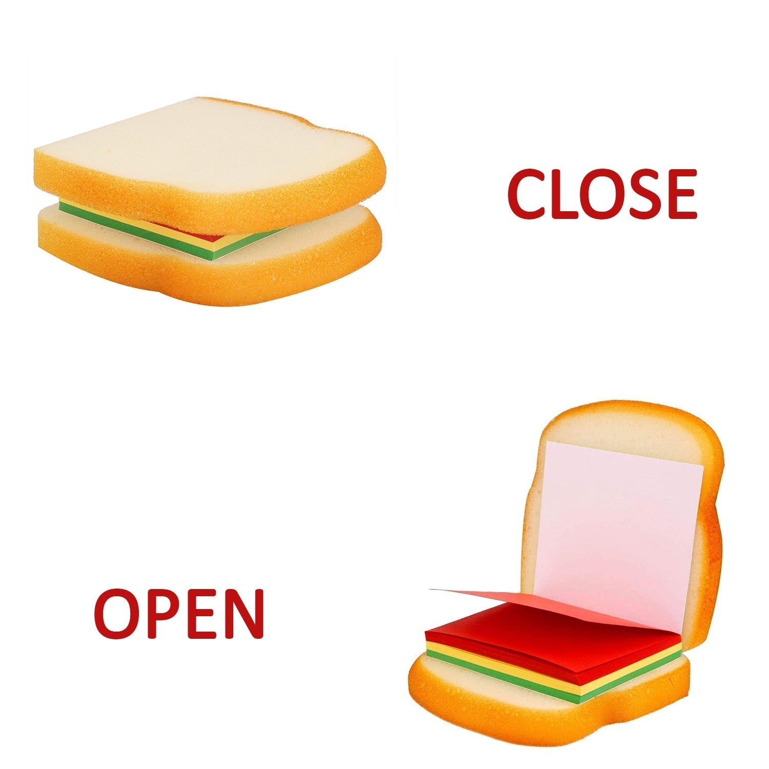 SandwichPad: Bread Sandwich-Shaped Memo Pad with Pocket-Size Design & Lipstick Pen for Fun Note-Taking