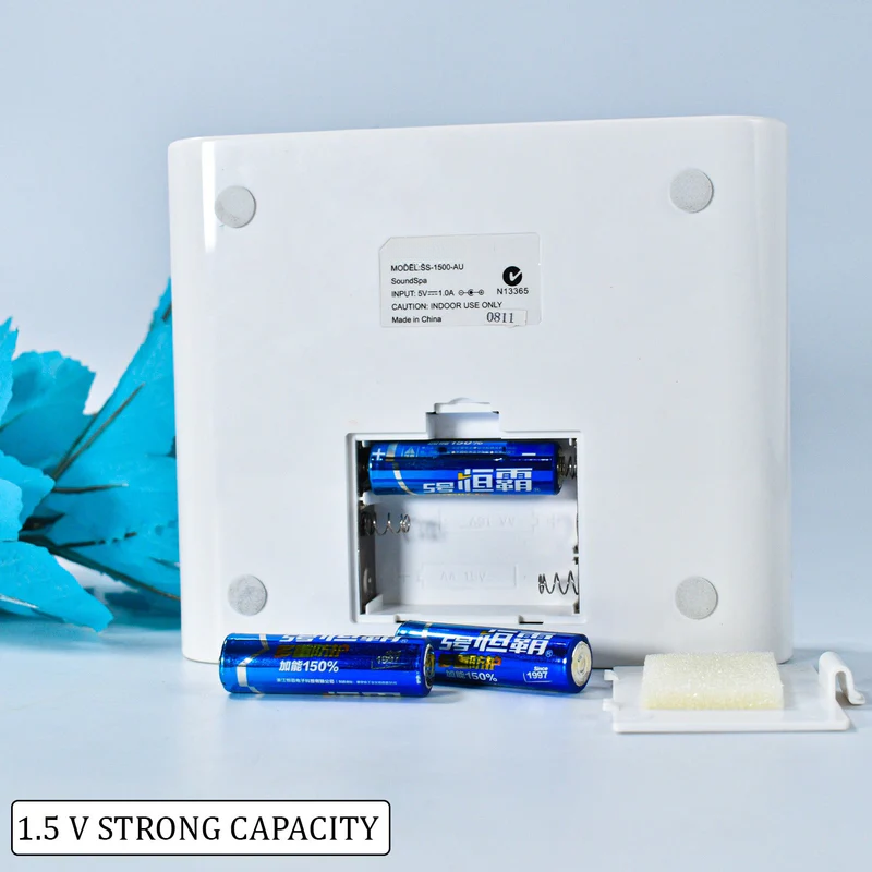 DreamWave: Sleep Therapy Sound Machine with Natural Soothing Sounds, Anxiety Relief, Auto-Off Timer & Battery/Adapter Power Options