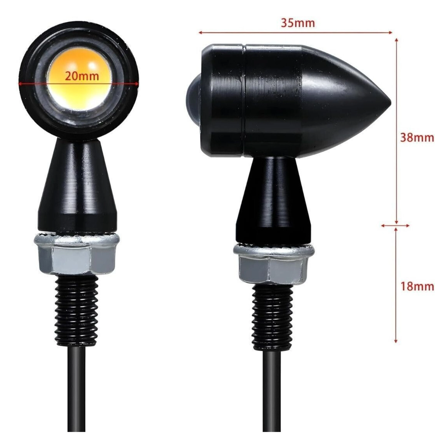 Side, Rear, Front Xenon LED Indicator Light for Bike Duke 180, Classic 350, Duke RC 190, Universal For Bike (Amber)) ()