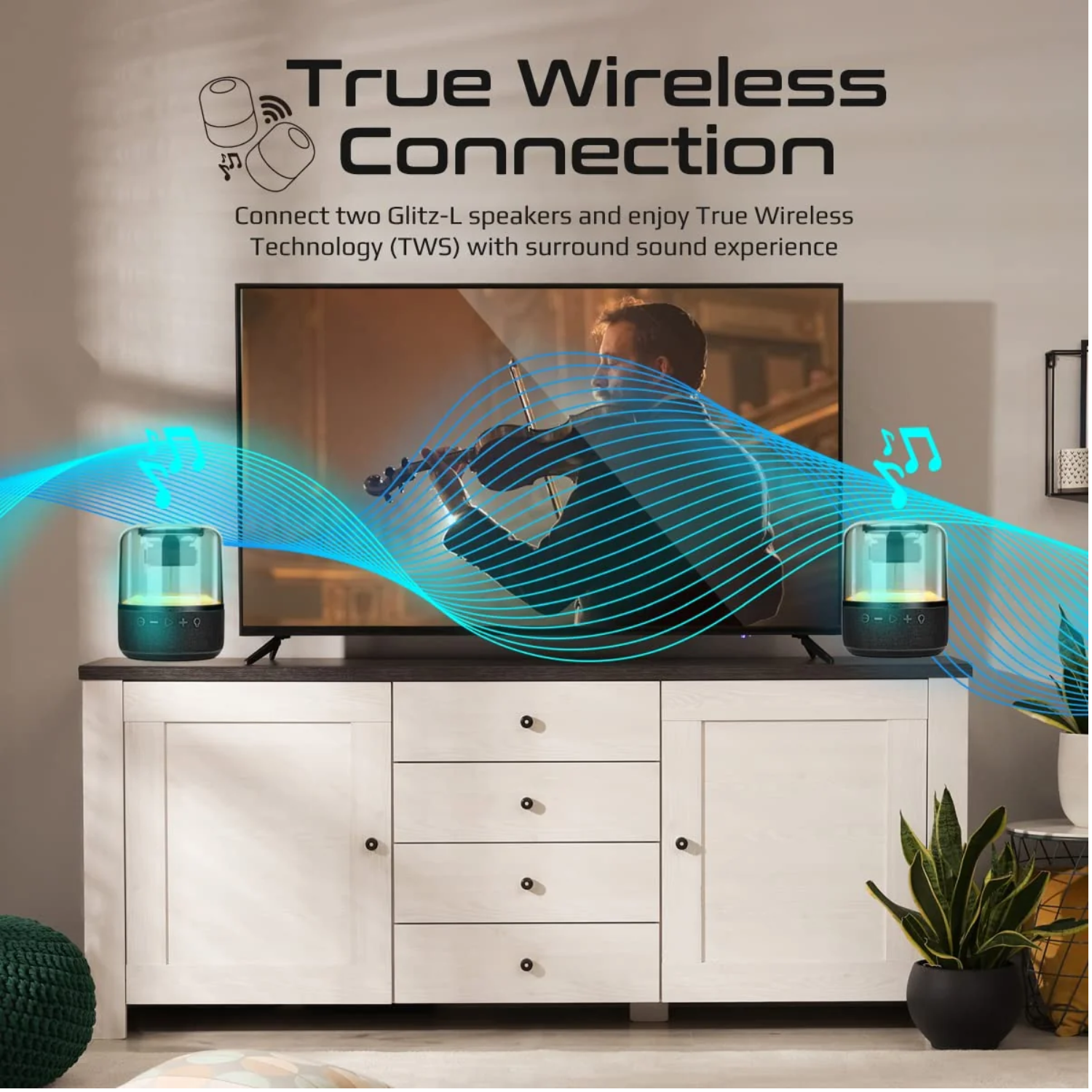 Kivo: 10W Portable Bluetooth Speaker with 360° HD Sound, LED Light Show, 6H Playtime & TWS Connectivity.