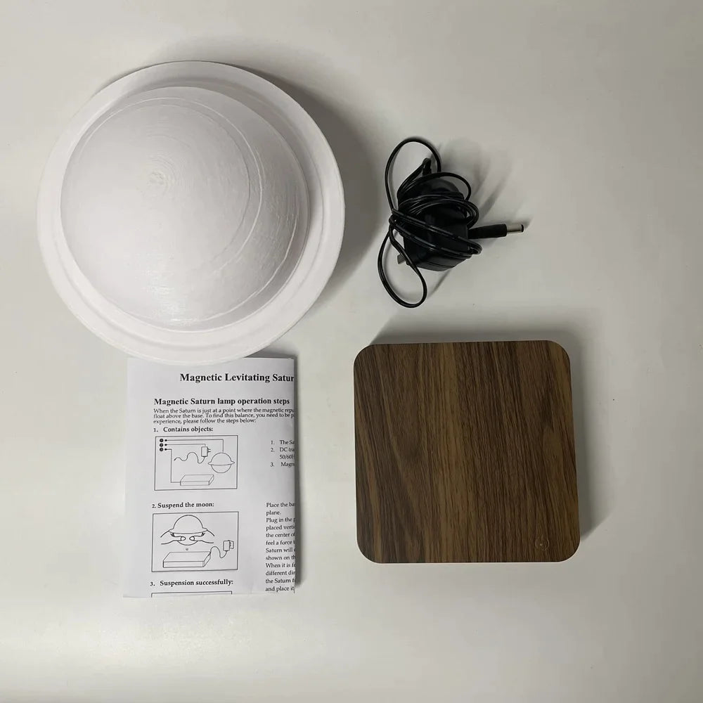 Elysium: 3D Floating Saturn Lamp with Magnetic Levitation, 360° Rotation & Touch-Control LED for Home & Office Décor