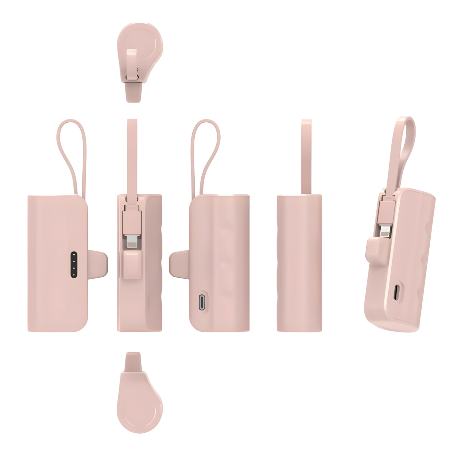 Pocky: Mini 5000 mAh Pocket Power Bank with Built-In Cable for Android, iPhone & Devices