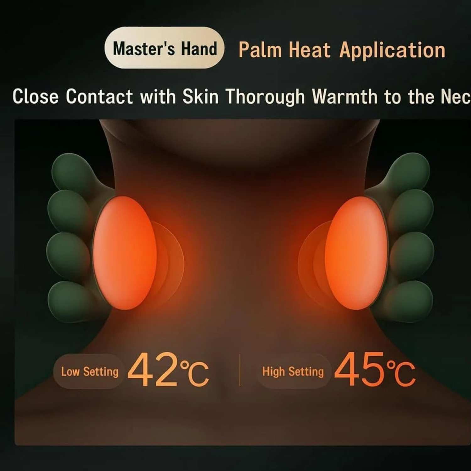 Palmora: Portable Neck & Shoulder Massager with Deep Kneading & Heat Therapy, 4D Heated Massage Pillow with Multiple Modes for Muscle Relaxation & Pain Relief