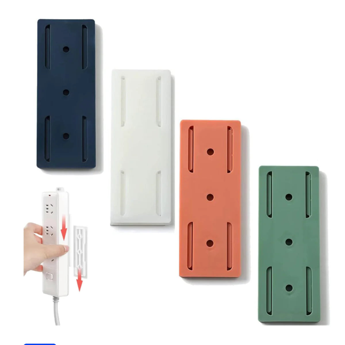 Mountiq: Punch-Free Adhesive Power Strip & Plug Holder Organizer – Wall-Mounted Self-Adhesive for Power Strips, WiFi Router, Switch Board & Cable Boxes (Pack of 2)