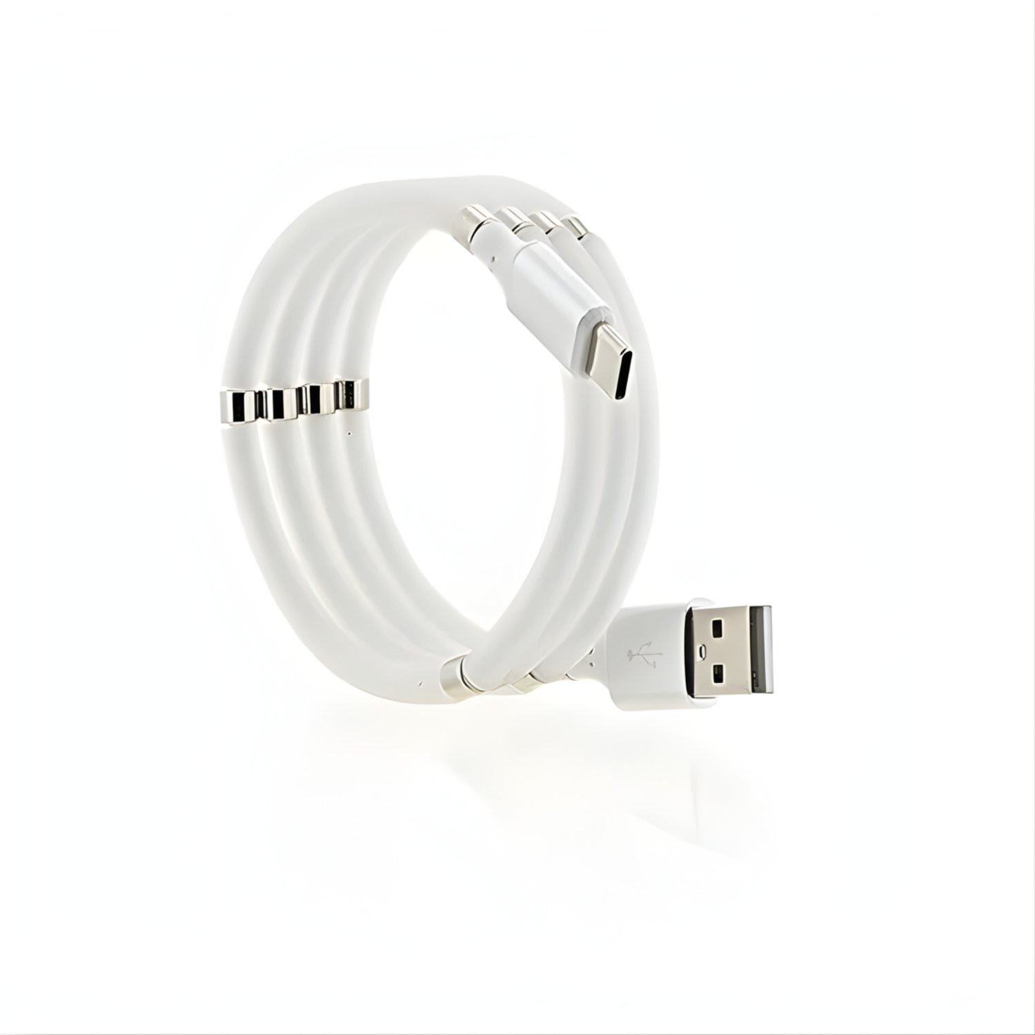 LoopX: Self-Winding Magnetic Type-C Charging & Data Cable with Fast Charging, Tangle-Free Design & Durable Build