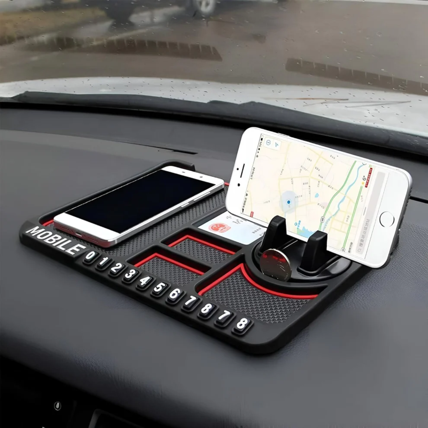 DashGrip: Anti-Slip Dashboard Mat & Universal Smartphone Holder for Cars, Non-Slip Silicone Phone Mount with Secure Grip for Car Interior Dashboard Use