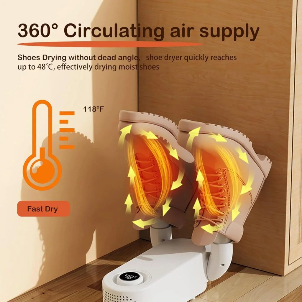 Airvolt: Electric Shoe & Boot Dryer with 360° Warm Air Drying, Foldable Portable Dryer for Shoes, Boots, Gloves & Hats