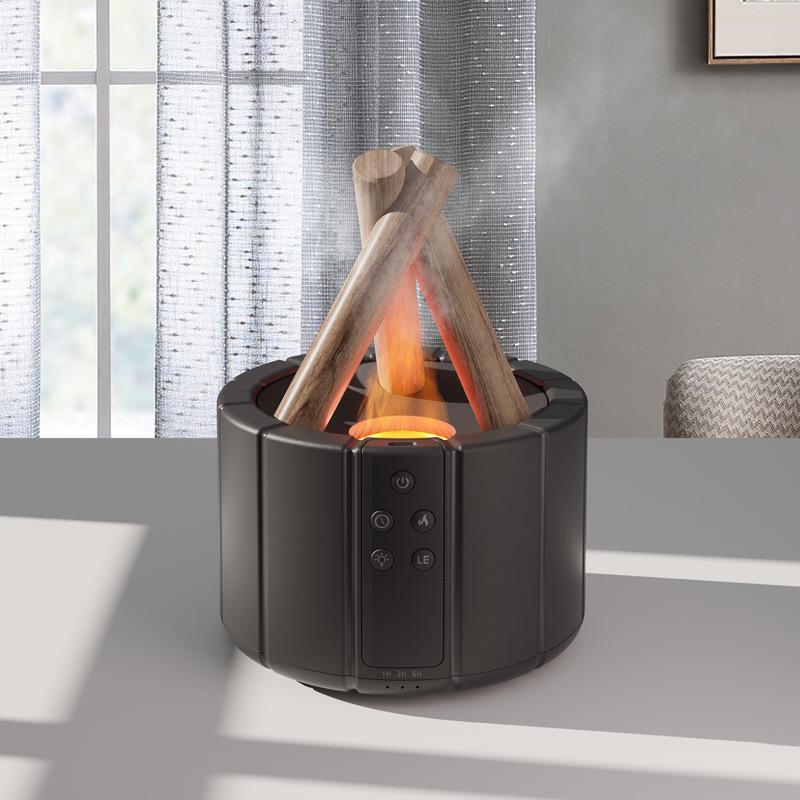 Ember: Cozy Bonfire Ultrasonic Humidifier & Aromatherapy Diffuser with Flame Effect & Ambient Night Light