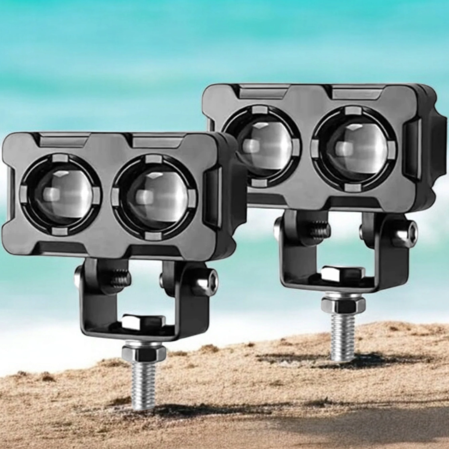 2 LED Lens LED Fog Light for bike White/Amber for All Motorbike Cars pack Of 2 Fog Lamp Van, Car, Truck, Motorbike LED (12 V, 35 W) (All Royal Enfield Models, Splendor Plus, Pulsar 150, Apache RTR 160, Pack of 2)