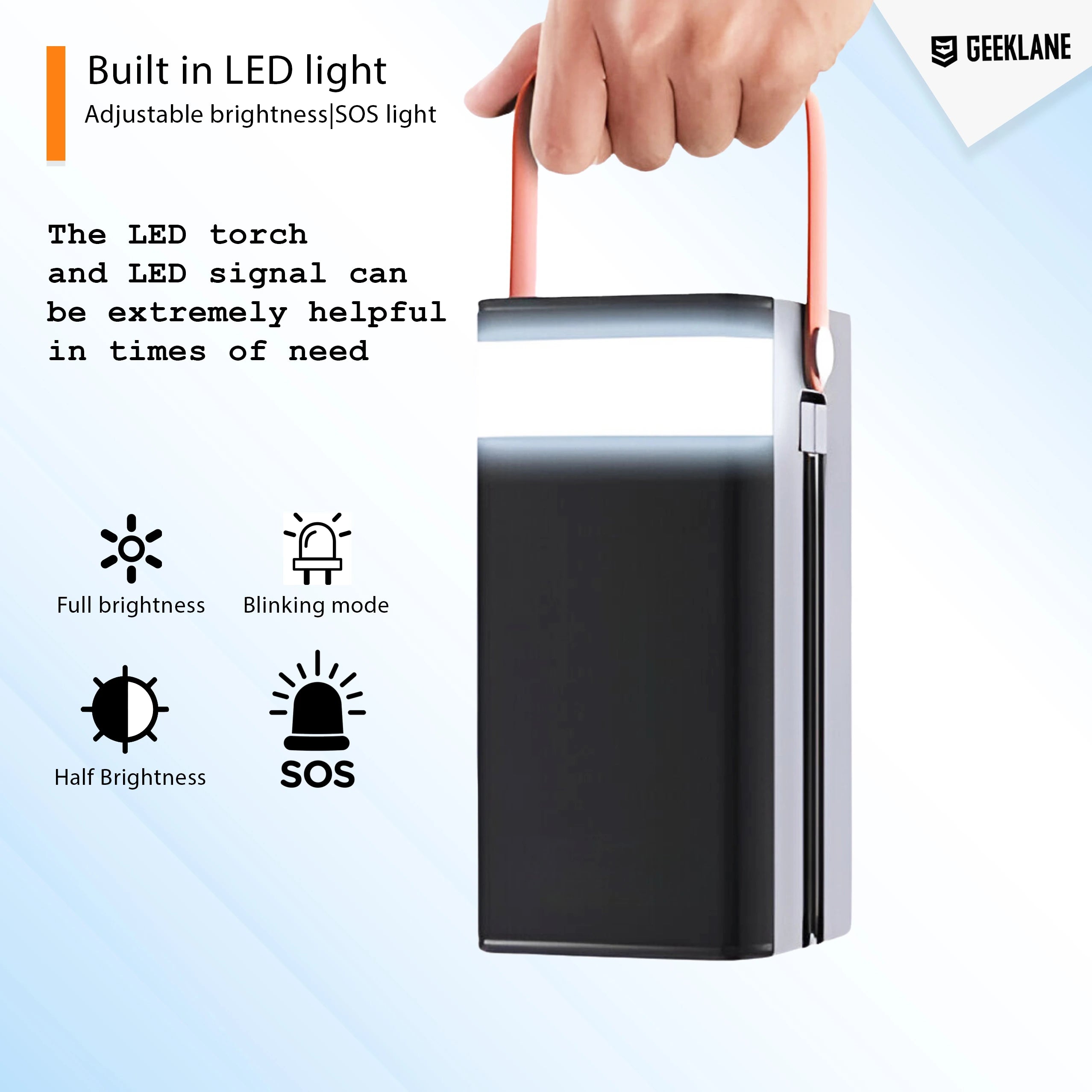 Bunker: 100,000mAh (1 Lakh mAh) Ultra-High Capacity Li-Po Power Bank with 7 Outputs, PD 3.0 Fast Charging, Built-in Type-C & Lightning Cables & Torch