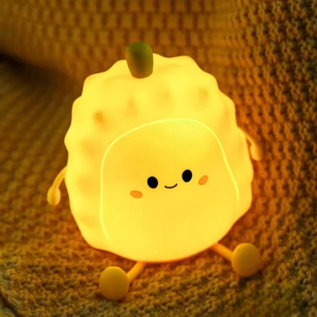 Lucky: Durian Silicone LED Night Light with USB Rechargeable Design for Cozy Room Décor & Gifting