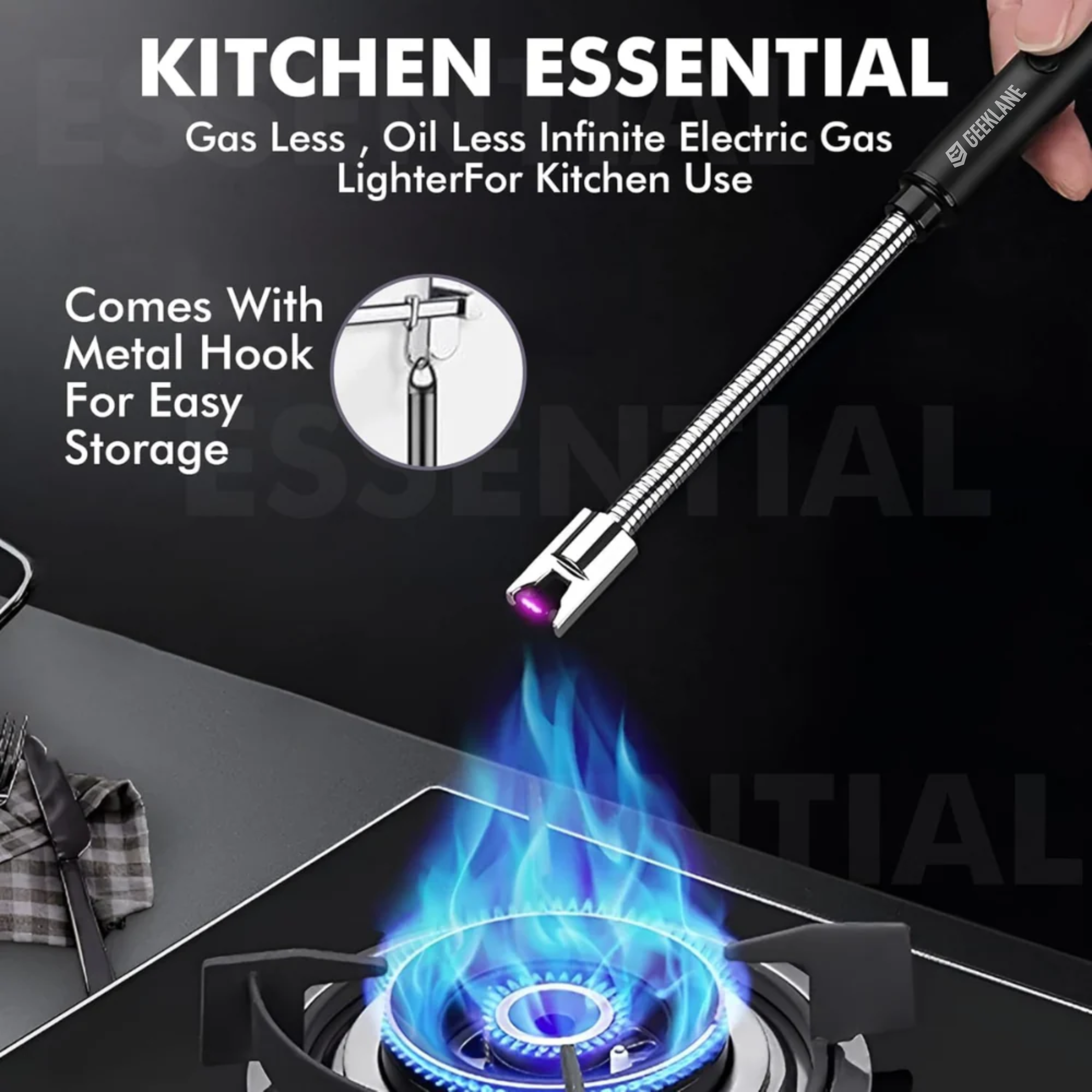 Sparq: Rechargeable Electric Arc Lighter, Windproof with Flexible Neck & USB-C Port for Gas Stove & Candles