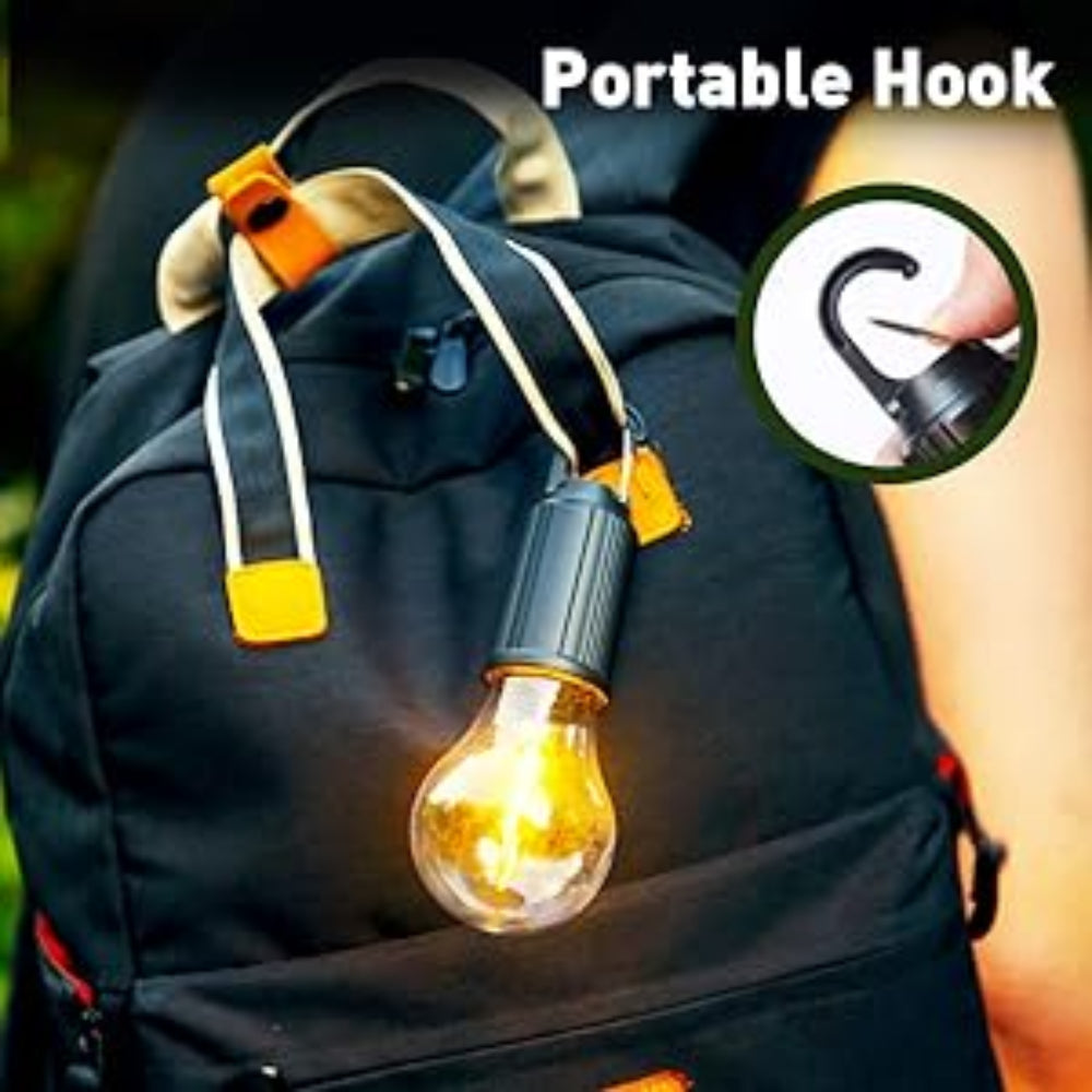 ClipGlow: Rechargeable Clip-On LED Bulb – Waterproof Hanging Camping Light with USB Charging & 3 Lighting Modes for Hiking, Repair, Emergency & Outdoor Use