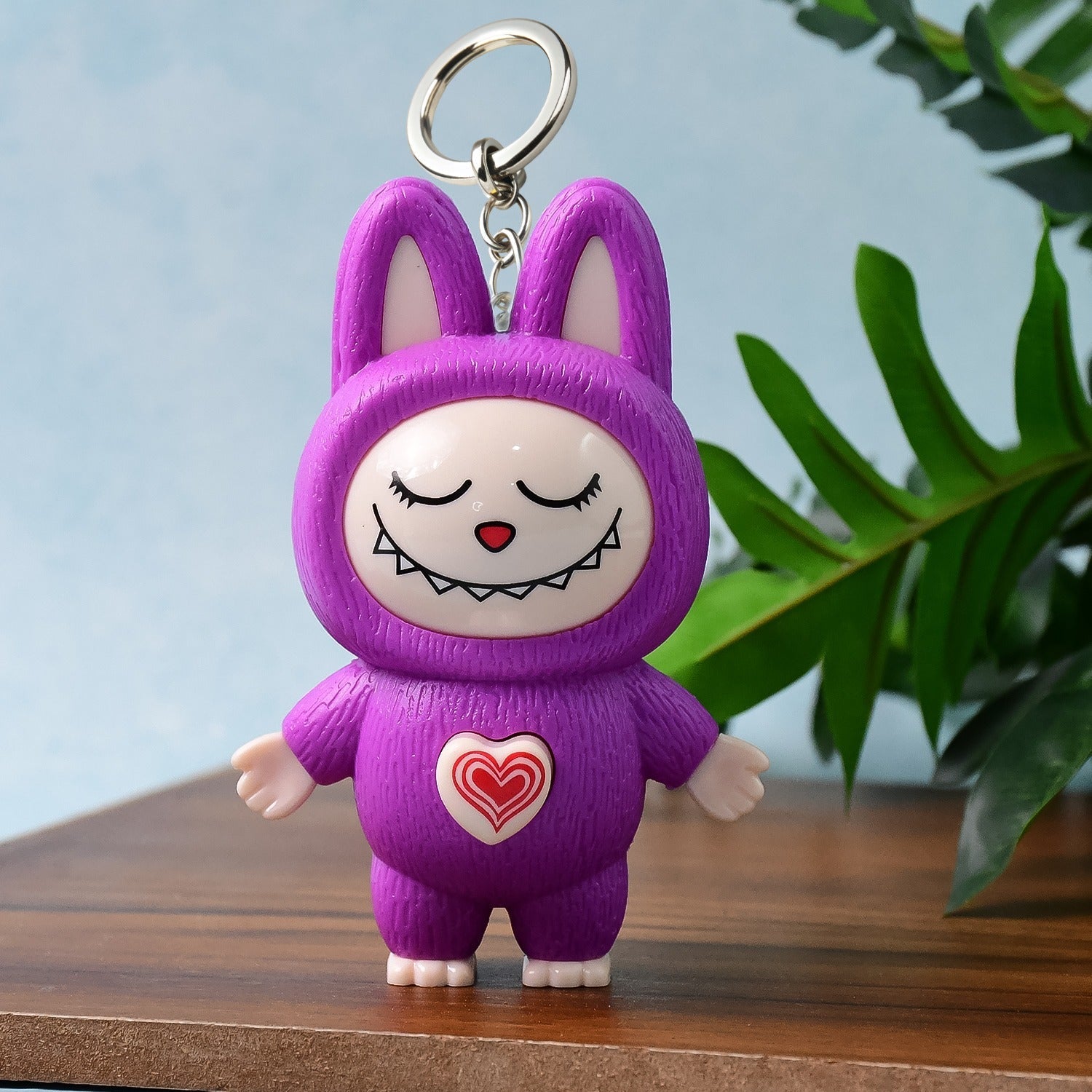 KeyBuu: Face-Changing Labubu Keychain Toy with Built-in Key Holder, Flip Expression Keychain & Gift for Kids & Collectors