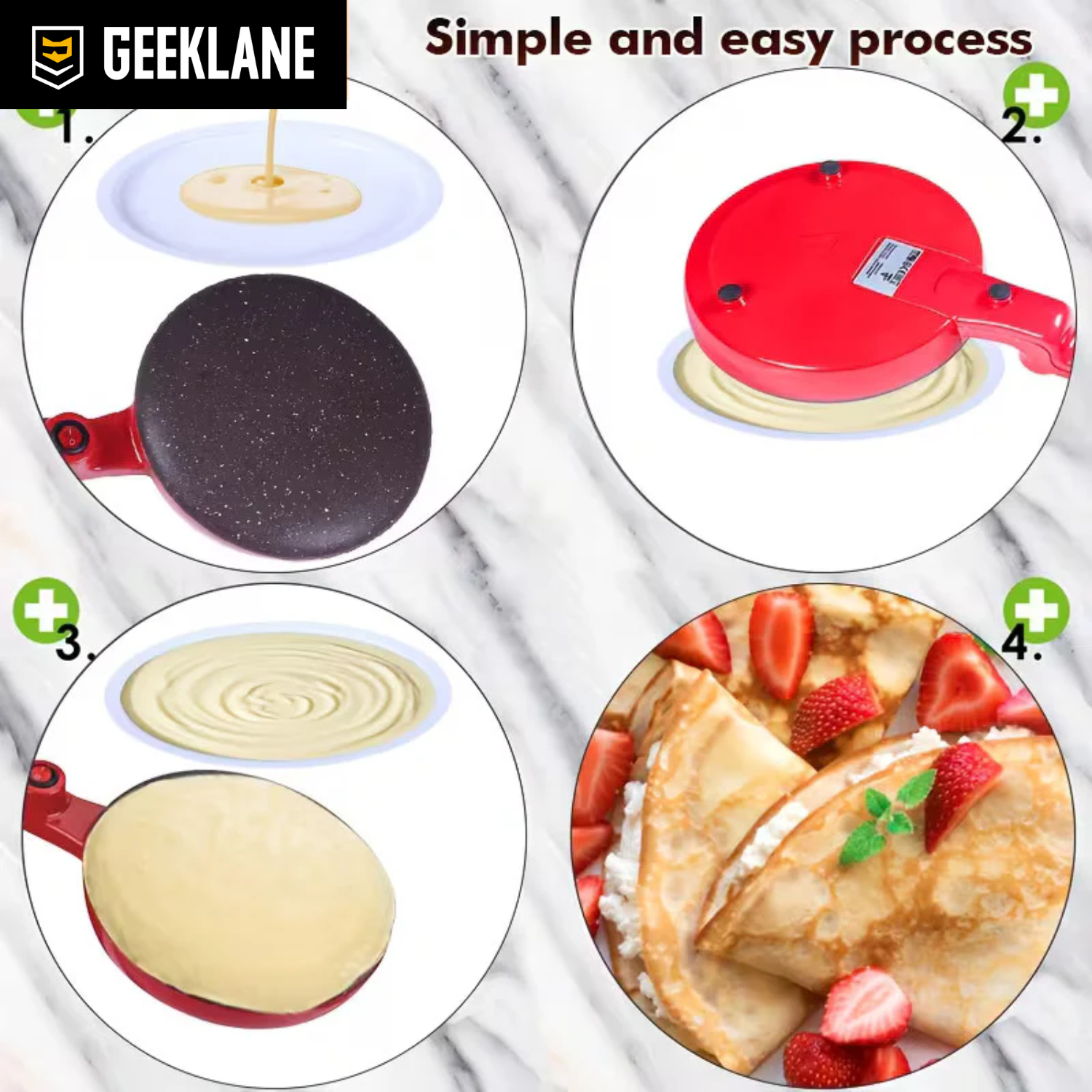 Torti: Instant Electric Crepe Maker with Non-Stick Heating Plate, Portable 8-Inch Griddle for Pancakes, Chapati, Tortilla & Breakfast Cooking