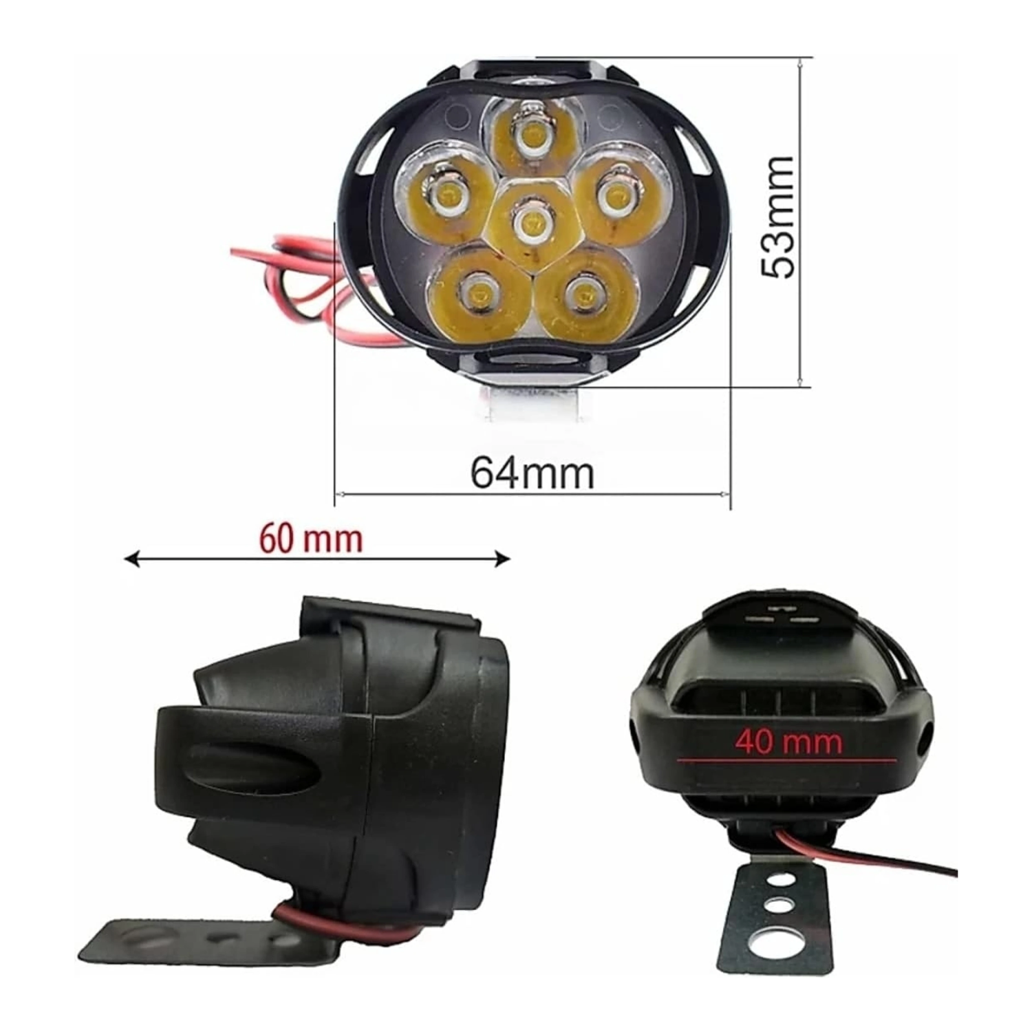 6 led fog light Fog Lamp Car, Motorbike LED (12 V, 20 W) (Splendor Plus, Passion, Platina, Pulsar 150, Universal For Bike, Star Sport, Pack of 3)