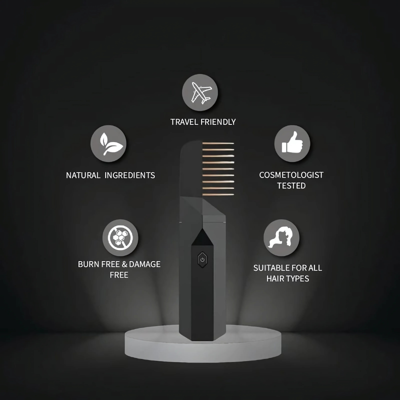 Divine: Rechargeable Bakhoor Natural Fragrance Comb & Electric Incense Diffuser for Hair, Aromatherapy, Meditation & Yoga