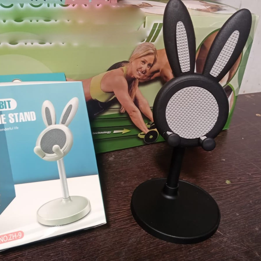 Hopper: Cute Bunny Phone Holder with Adjustable Angle & Height for Desk & Tabletop Use
