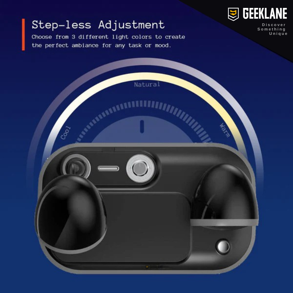 Zylo: 3-in-1 Desk Lamp with 15W Wireless Charger, 10W Bluetooth Speaker & Adjustable tactile Brightness Knob