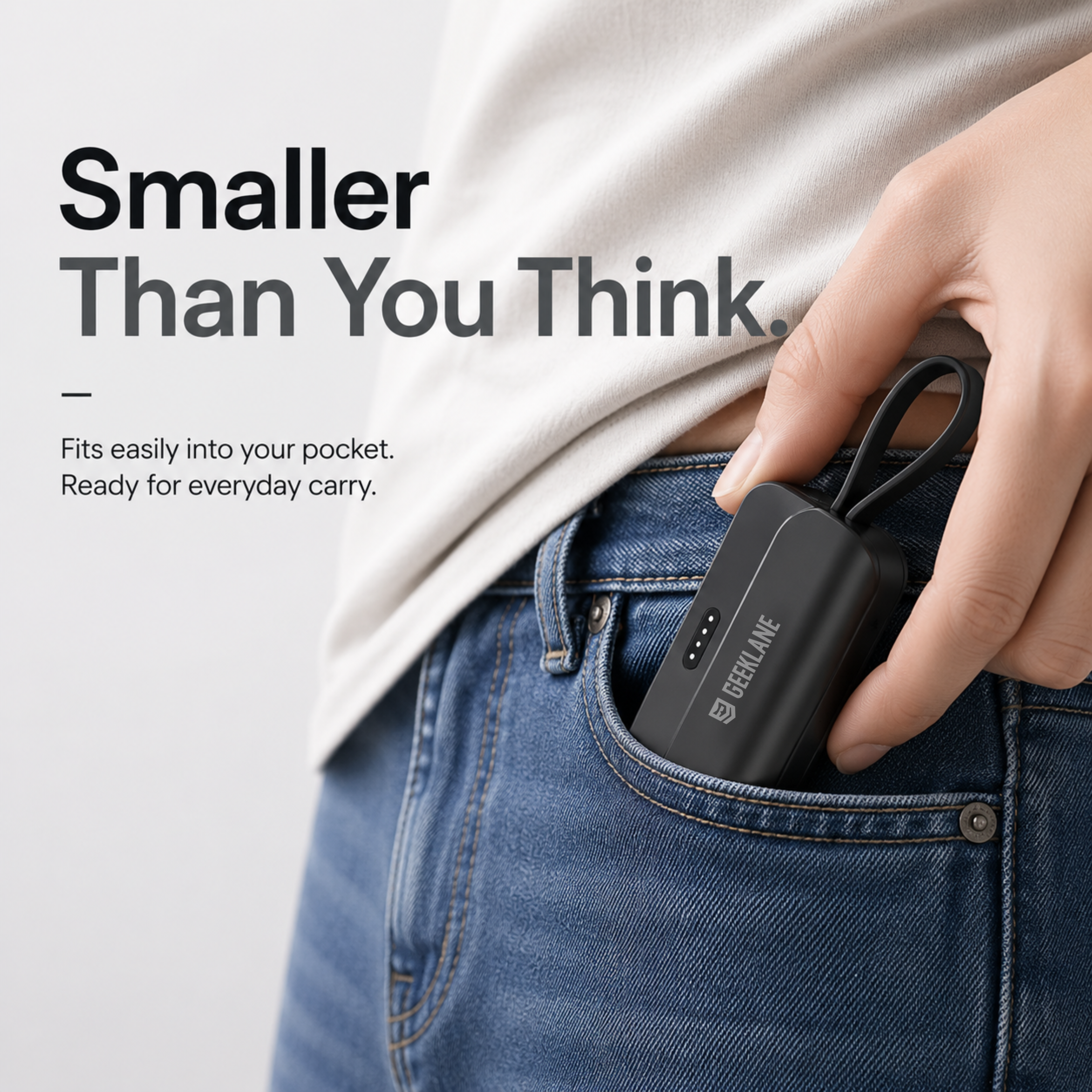 Pocky: Mini 5000 mAh Pocket Power Bank with Built-In Cable for Android, iPhone & Devices (Assorted)