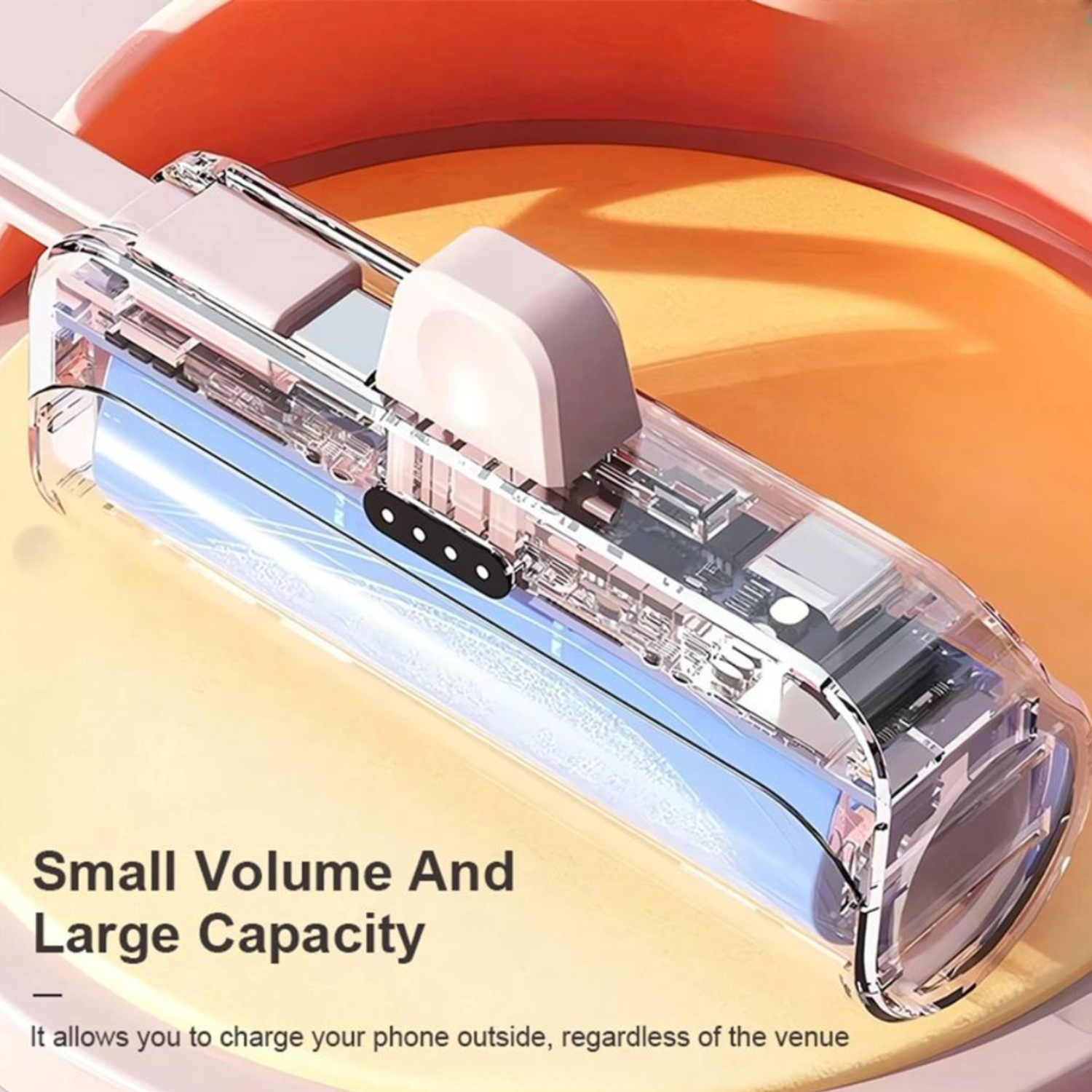 Pocky: Mini 5000 mAh Pocket Power Bank with Built-In Cable for Android, iPhone & Devices