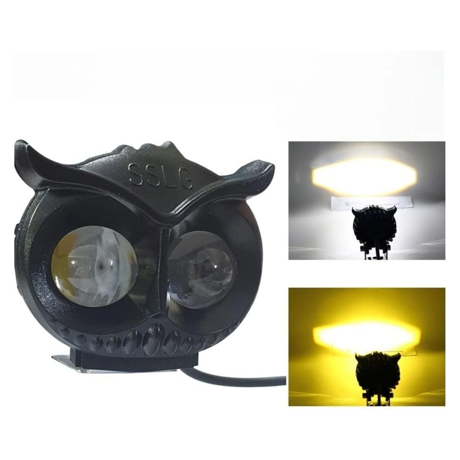 OWL Shape LED Fog light for bike Yellow-White light Low & High Beam Compatible all motor bikes Fog Lamp Motorbike LED for Honda, Bajaj, KTM, Hero (12 V, 40 W) (Pulsar 200NS, Pulsar 160 NS DTS-i, Splendor Plus, Apache RTR 160 4V, Shine, Pack of 1)