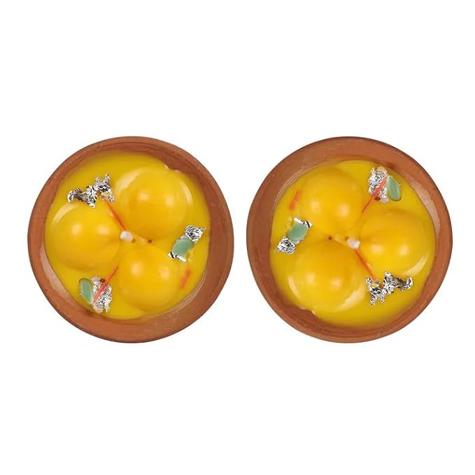 Rasmalai: Traditional Rasmalai-Shaped Decorative Paraffin Wax Candles, Hand-Poured Indian Mithai Style Candles for Diwali Décor, Home Decoration & Festive Gifting (Pack of 2)