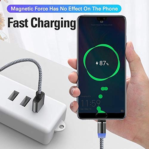 Travo: 3-in-1 Magnetic Fast Charging Cable with Status Light, 360° Swivel Head, Type-C, Micro USB & lightning Connectors