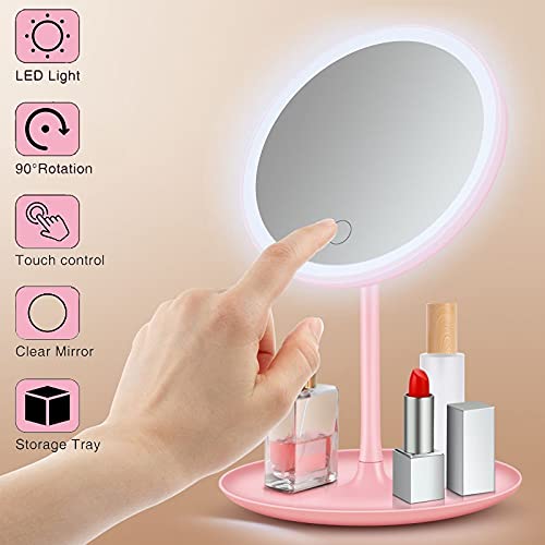Vanityy: LED Makeup Mirror with Touch Screen, Adjustable Brightness & Rechargeable Light for Flawless Beauty Routine