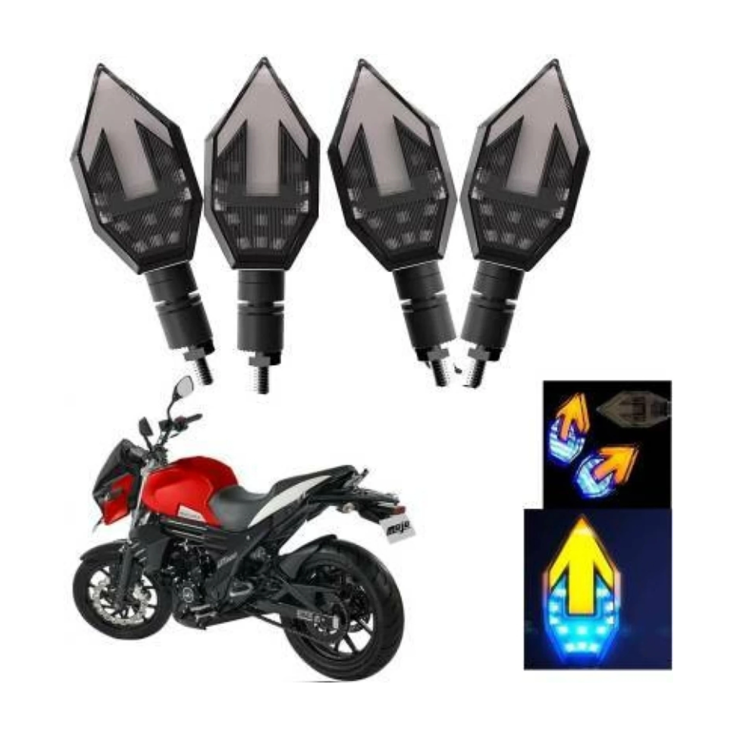 Side, Rear, Front Neon Indicator Light for Universal For Bike, Yamaha FZ, FZS F1, FZ S V3, Splendor Plus, Splendor NXG, R15 V3 (Yellow, Blue)