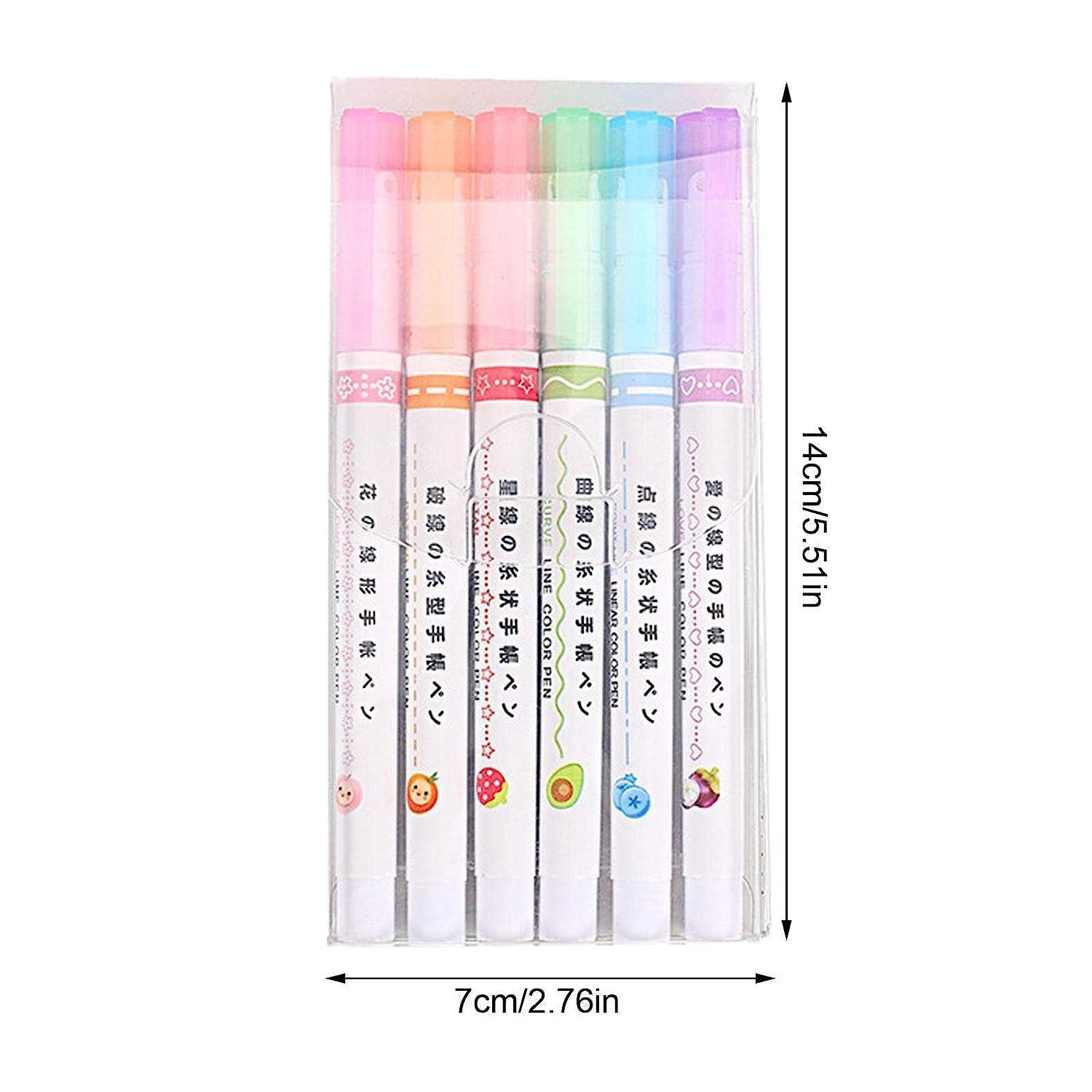 Doodle: 6 Roller Highlighter & Outline Sticker Pens – Magic Border Markers for Scrapbooking, Art & Stationery