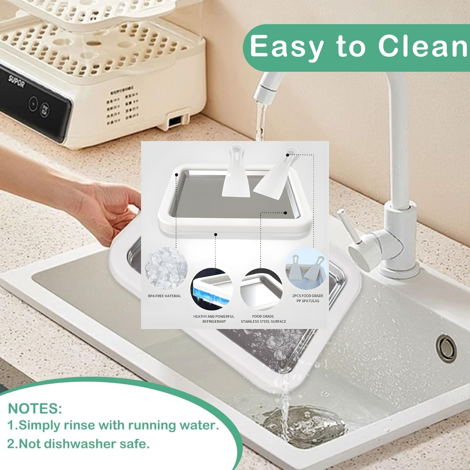 Frosto: Stainless Steel Ice Cream Roller Maker Pan for Homemade Ice Rolls, Frozen Yogurt & Gelato