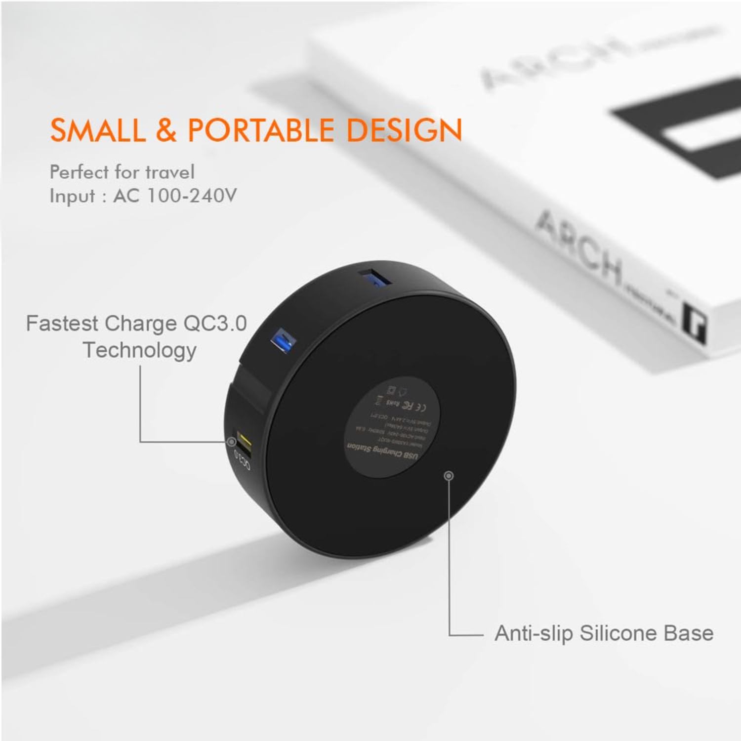 VoltHub: Wireless QC 3.0 Multi-Device Charging Station with 5 USB Ports & Built-In Charging Pad