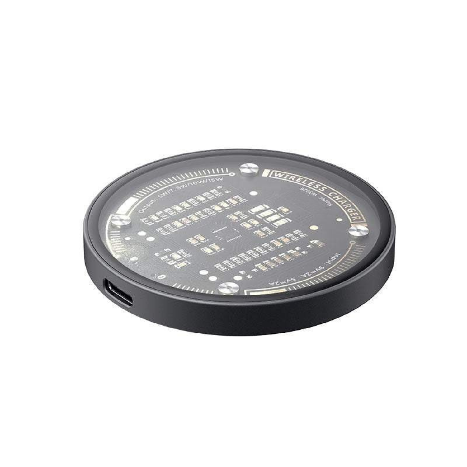 SlimQi: Super Slim Wireless Charging Pad Fast Qi Wireless Charger with Super Strong Magnets, Tempered Glass & Futuristic Design