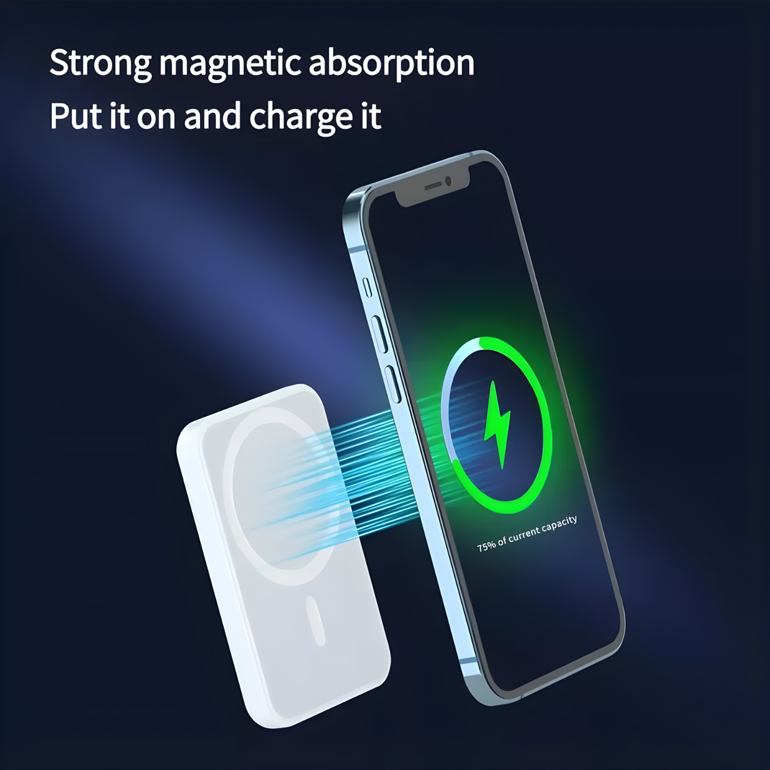 MagPod: Slim MagSafe Battery Pack with Lightning port, Portable Wireless Power Bank with Qi wireless Charging & Magsafe Support