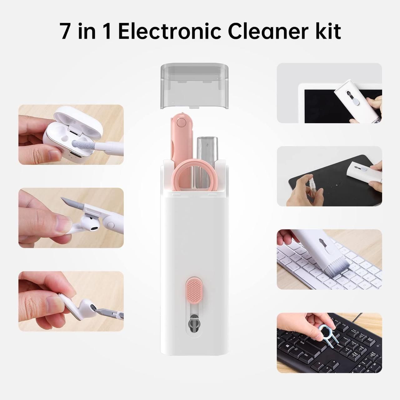 CleanTech: 7-in-1 Electronic Gadget Cleaning Tool & Multipurpose Device Cleaner for Laptops, Macbooks, Smartphones, Keyboards, Gaming PC & AirPods