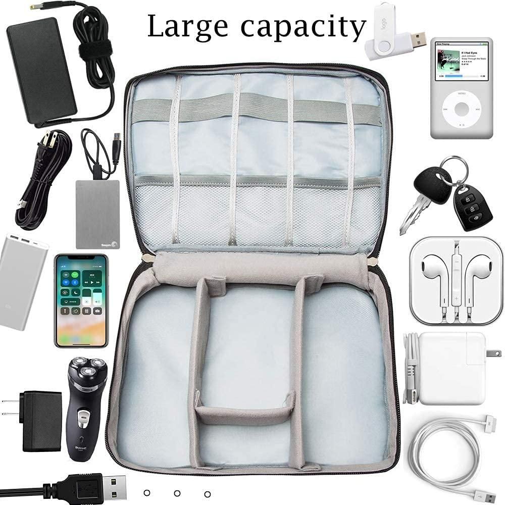 TechMate: Universal Gadget Organizer Bag with Dual-Layer Storage for Cables, Hard Drives & Travel Tech Essentials