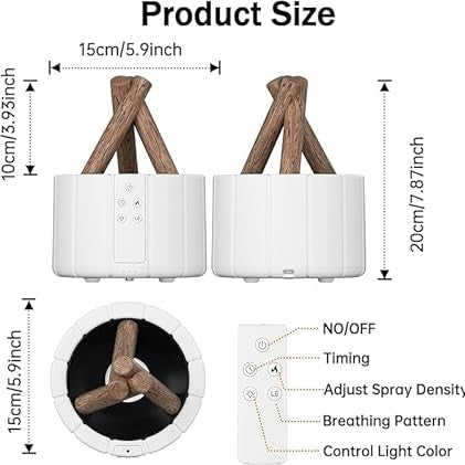 Ember: Cozy Bonfire Ultrasonic Humidifier & Aromatherapy Diffuser with Flame Effect & Ambient Night Light