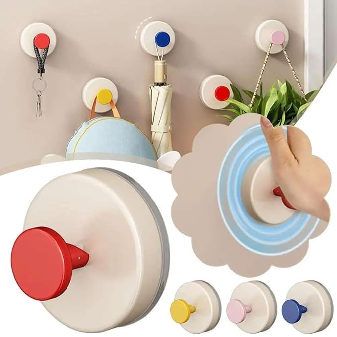 Gripon: Heavy-Duty Suction Cup Wall Hooks for Bathroom, Kitchen & Home Organization, Removable Towel & Utility Hooks for Glass, Tiles & Mirrors (Pack of 4)