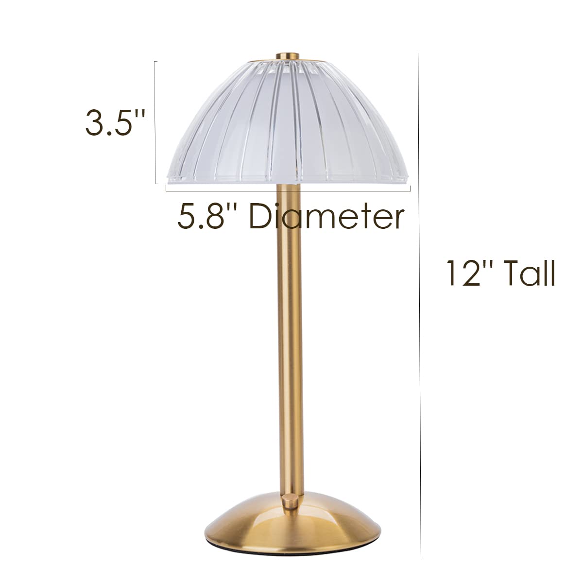 Domiq: Cordless Rechargeable LED Table Lamp, Touch Dimmer, Soft Glow, Portable for Dining, Bedroom, Desk & Outdoor Use