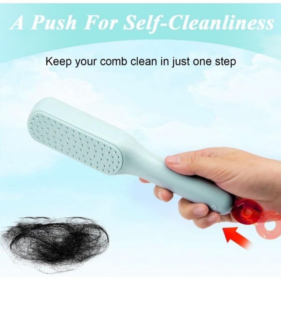 TangleFree: Self-Cleaning Hair Brush with Retractable Bristles for Easy Detangling & Anti-Static Massage