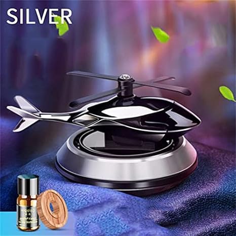 Copter: Solar Powered Helicopter Car Perfume Diffuser with Rotating Design & Aroma Oil for Dashboard Freshness