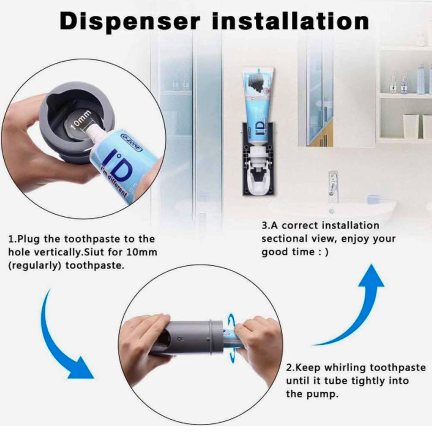 Steriq: Automatic Toothpaste Dispenser & UV Toothbrush Holder, Wall-Mounted 5-Slot Bathroom Organizer with Toothbrush Sterilizer & Hygienic Storage