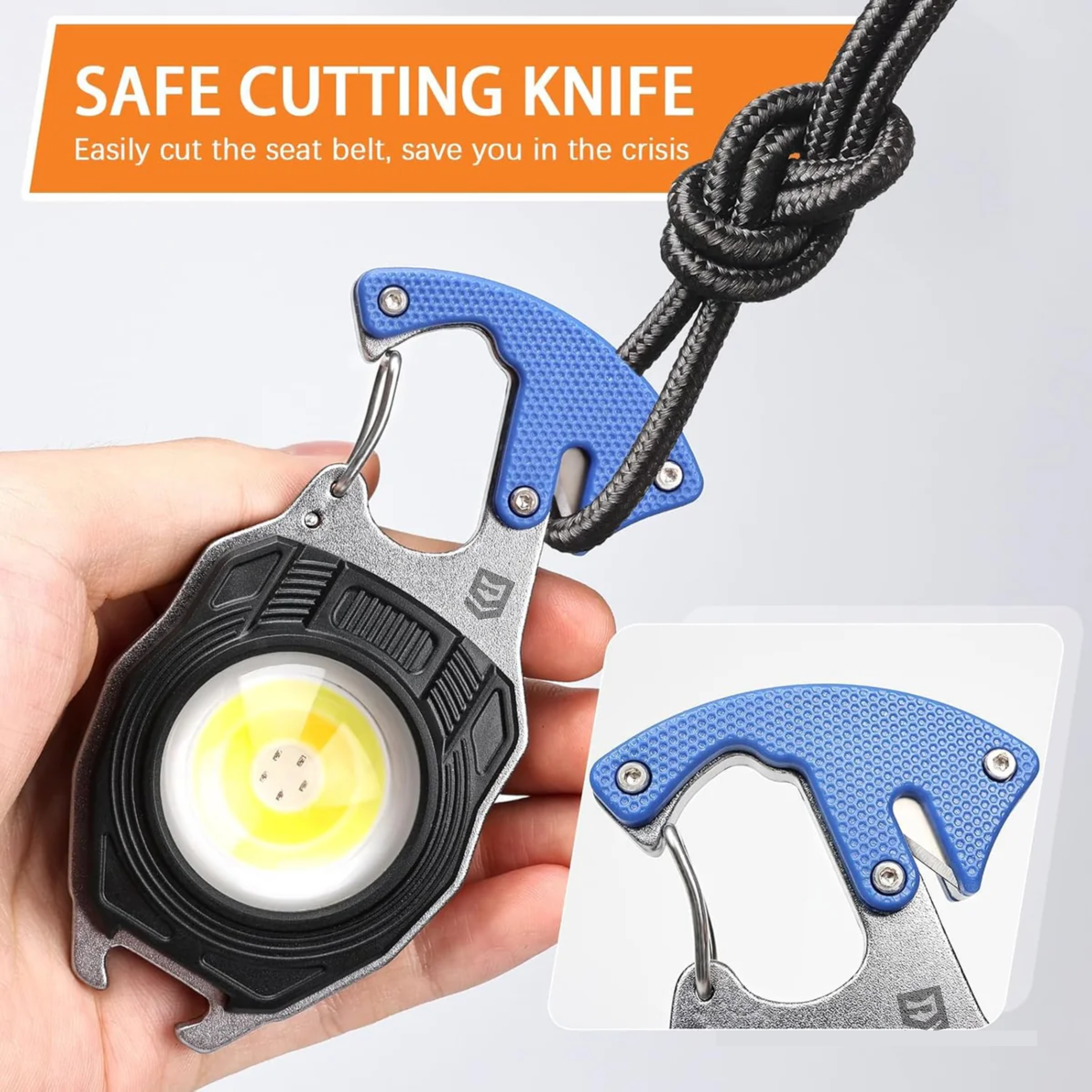 Glowbit: Ultimate 9-in-1 LED Keychain COB Light with Magnetic Base, Multi Tools & USB-C Charging