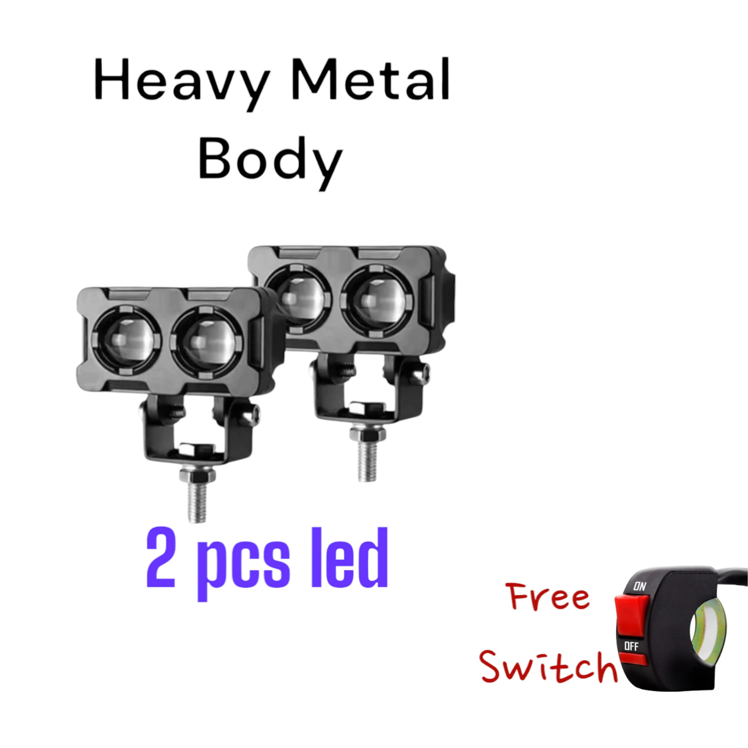 2 LED Lens LED Fog Light for bike White/Amber for All Motorbike Cars pack Of 2 Fog Lamp Van, Car, Truck, Motorbike LED (12 V, 35 W) (All Royal Enfield Models, Splendor Plus, Pulsar 150, Apache RTR 160, Pack of 2)